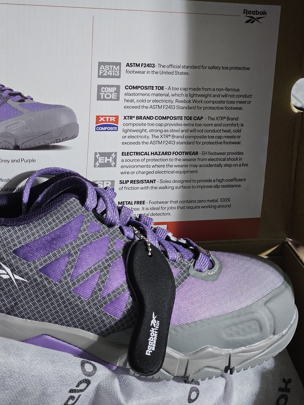Reebok Women's Purple Composite Work Shoe